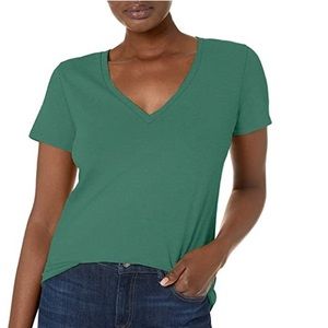 J Crew Green V-Neck Tee